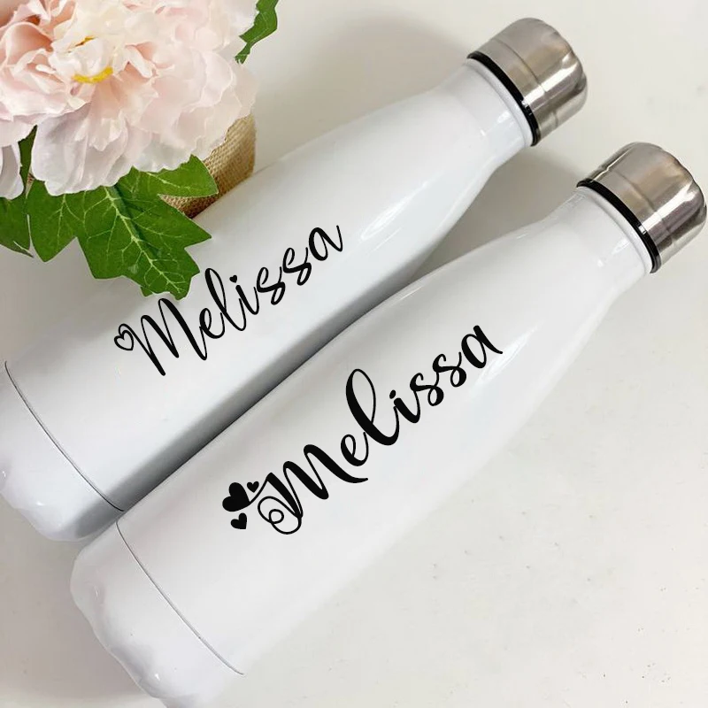 Personalized Stainless Steel Drink Bottle, Bridesmaid Tumblers Gifts, Bachelorette Party Water Bottle, Customizable Objects, 500