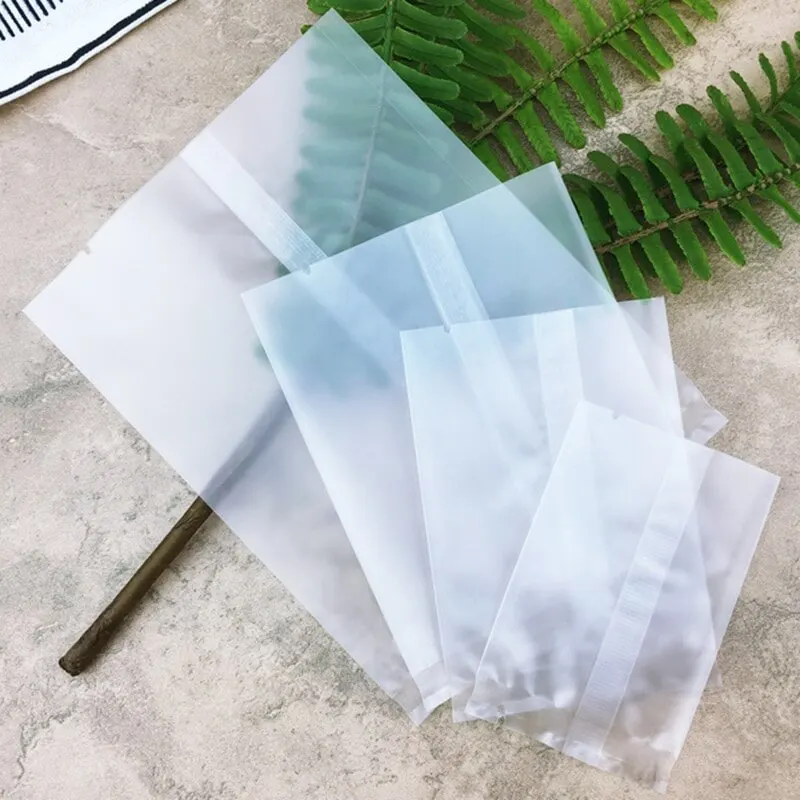 

100Pcs Translucent Frosted Flat Sealing Bag Gift Packaging Bags for Biscuit Cookies Candy Bread Baking Party Home Decor