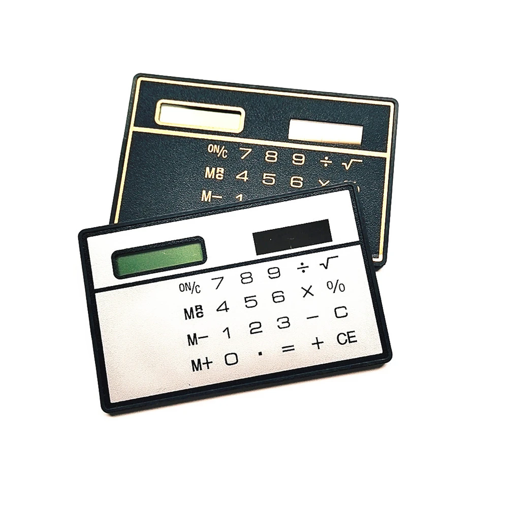 1PC nuovo calcolatrice solare portatile Mini formato carta di credito ultrasottile calcolatrici tascabili solari a 8 cifre per Office School muslimah