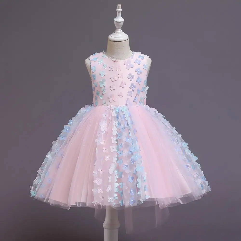 Petal Girl Dresses New Year Clothes Girls Birthday Wedding Party Pageant Sleeveless Princess Dress Christmas Costume 1-6 Years