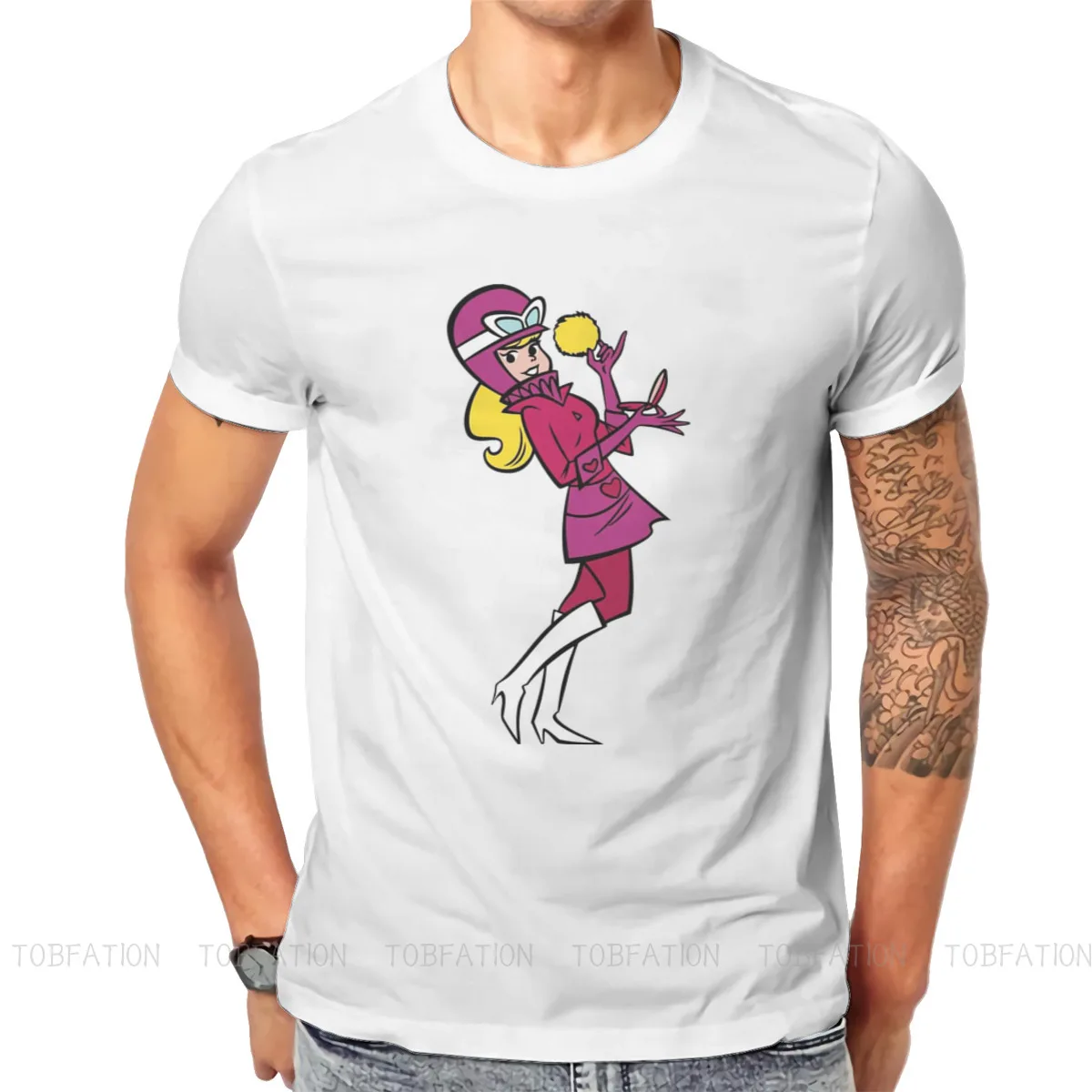 Wacky Races 1968 Anime TV Series Penelope Glamour Tshirt Big Size Graphic T Shirt Casual Hot Sale 100% Cotton Ofertas Men's Tops