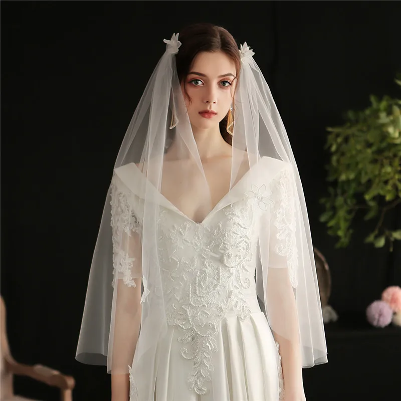 CC Hair Veil 100% Handmade Luxury Wedding Accessories for Bridal Women Marry Headdress Veils With Combs Flower Shape DIY V649