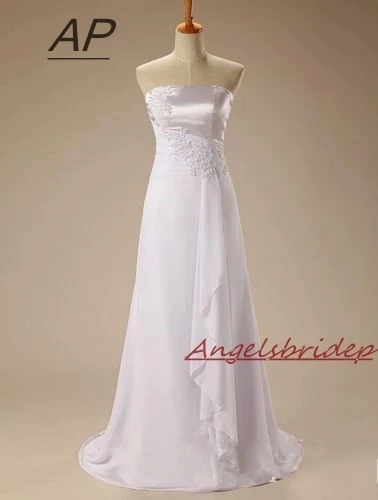 Vestido de noiva angsbridep, vestido de casamento simples e formal de chiffon com aplique, alta qualidade, linha a, vestido de noiva