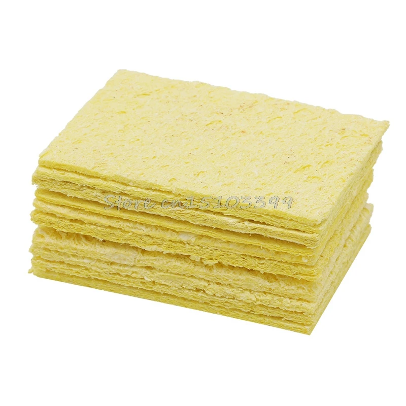 10Pcs Yellow Cleaning Sponge Cleaner fr Enduring Electric Welding Soldering Iron Drop Ship