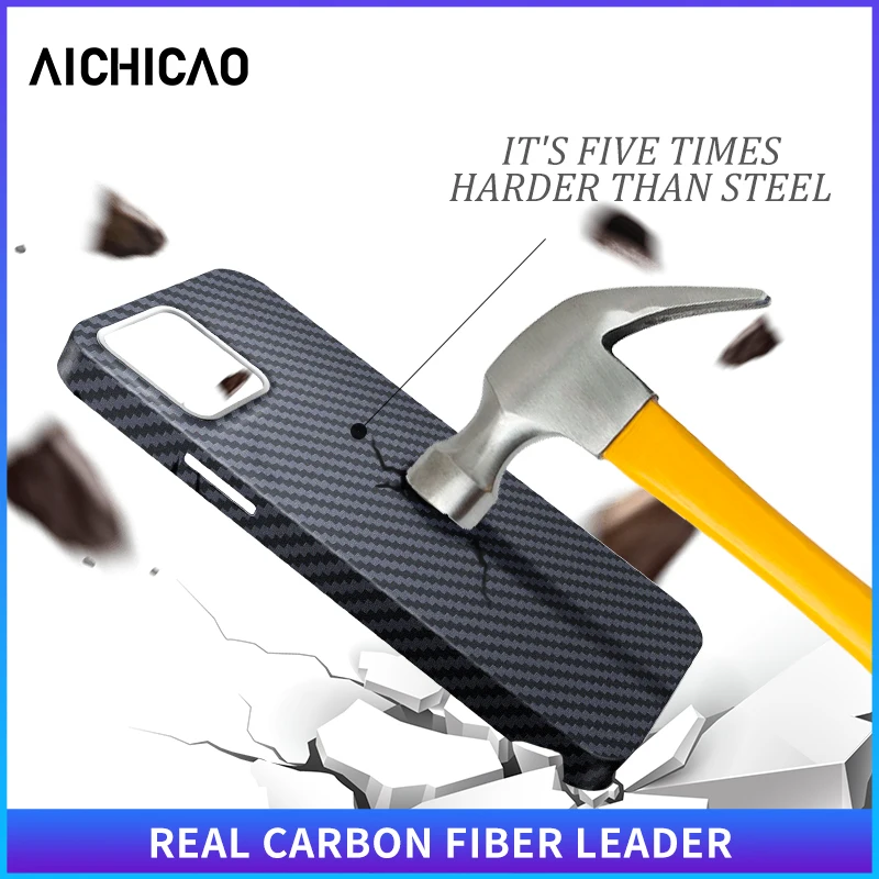 ACC-Real Carbon Fiber Phone Case for iPhone 13 14 15Pro Max Ultra-thin Case, Anti-drop Aramid Fiber shell