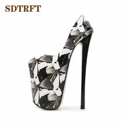 SDTRFT Female Waterproof Stilettos 22cm thin high heels Ladies Party pumps Shallow mouth women Catwalk Shows shoes mujer bombas