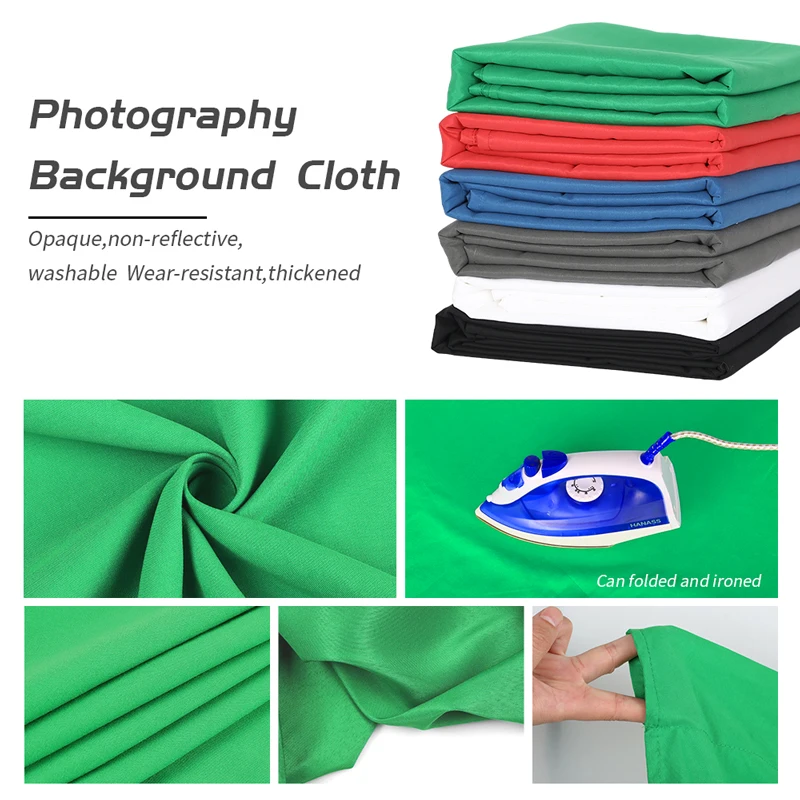 SH 3X2/3/4/6M Photography Muslin Backdrops Cotton Photo Studio Backdrop Green Screen Chromakey Photo Shoot Background 6 Colors