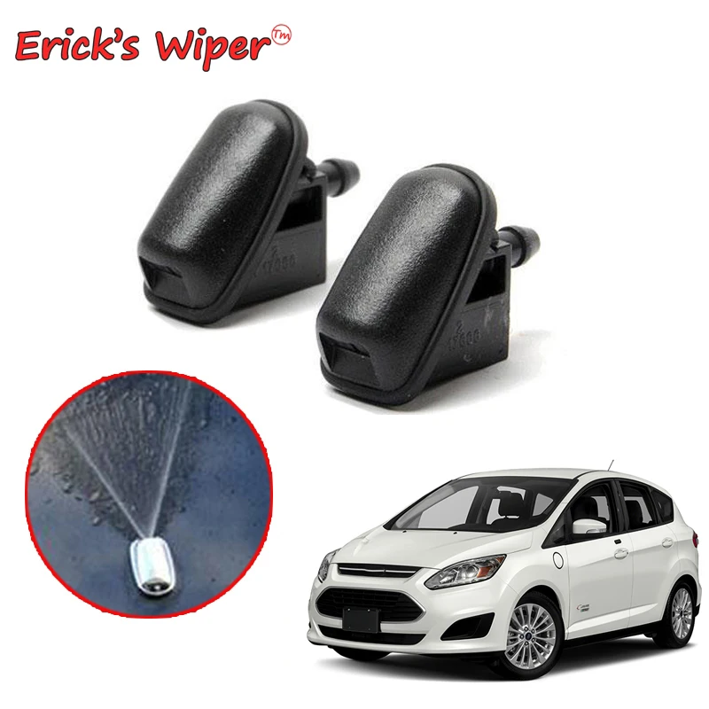 Erick\'s Wiper 2Pcs/lot Front Windshield Wiper Washer Jet Nozzle For Ford C-Max Cmax 2 2011 - 2023 OE# 1708797 Water Hood Spray