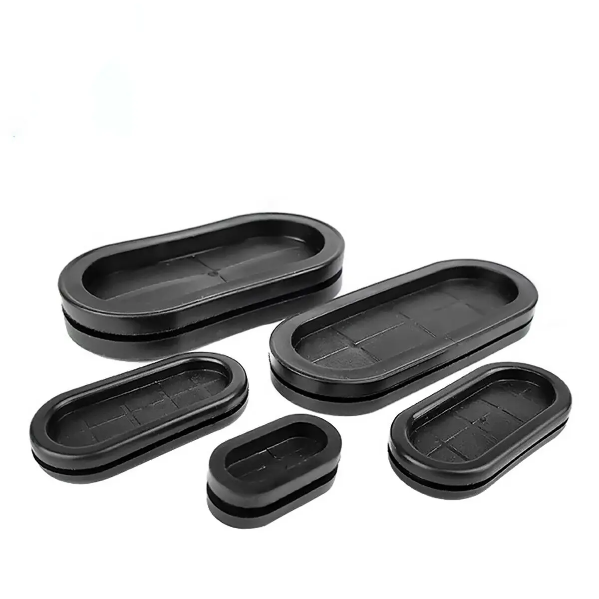 1/2/5pcs Black Oval Double-sided Seal Grommets 13*27mm-50*75mm Rubber Plug O-ring Wire Protection Coil Gaskets