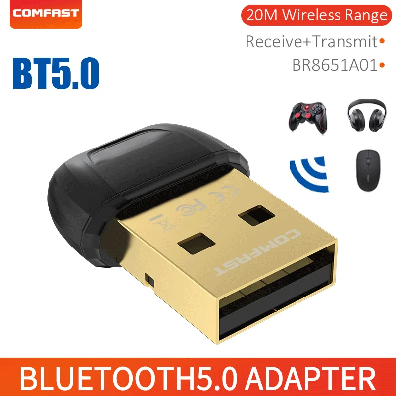 Mini USB Wireless Adapter Bluetooth-compatible Dongle 2.4GHz Audio Transmitter Receiver BT5.0 for PC Laptop Speaker Mouse