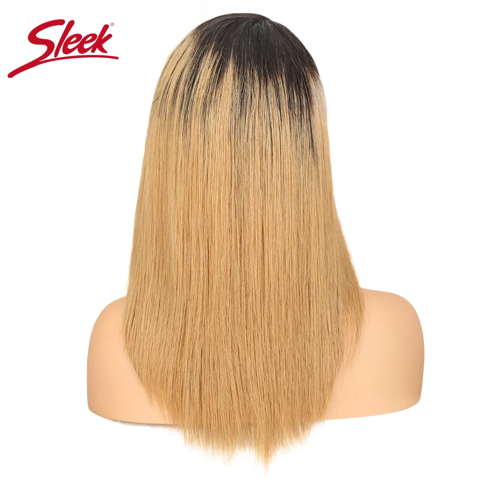 Perruque Bob Lace Front Wig brésilienne lisse, cheveux Remy, ombré 27 #, P4/27 30 # 99J, pour femmes noires