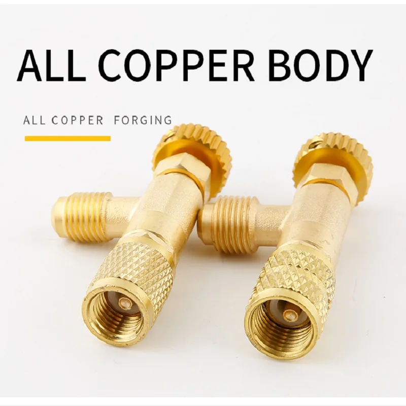 Valvola di sicurezza liquida R410A R22 aria condizionata refrigerante 1/4 "adattatore di sicurezza parti di utensili manuali adattatori connettore A/C Dropship
