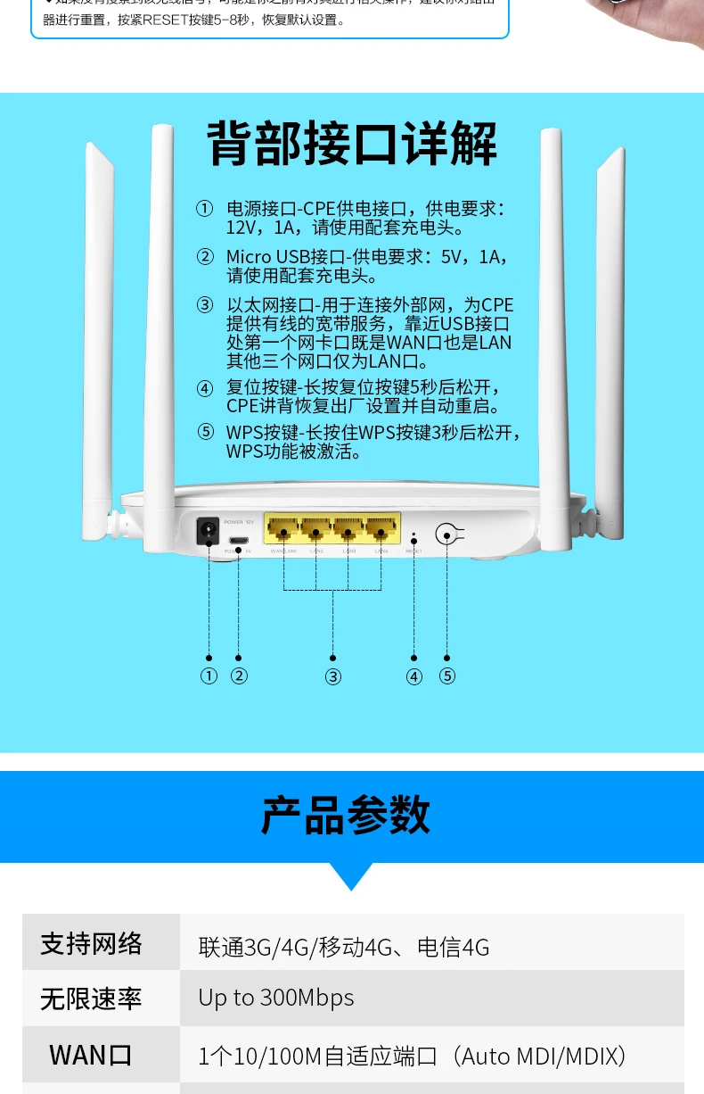 LC111-L 4G router One wan port/Four lan port Long Range Indoor Wifi Access Point/cpe/Ap/bridge/Client/Router PK huawei B315