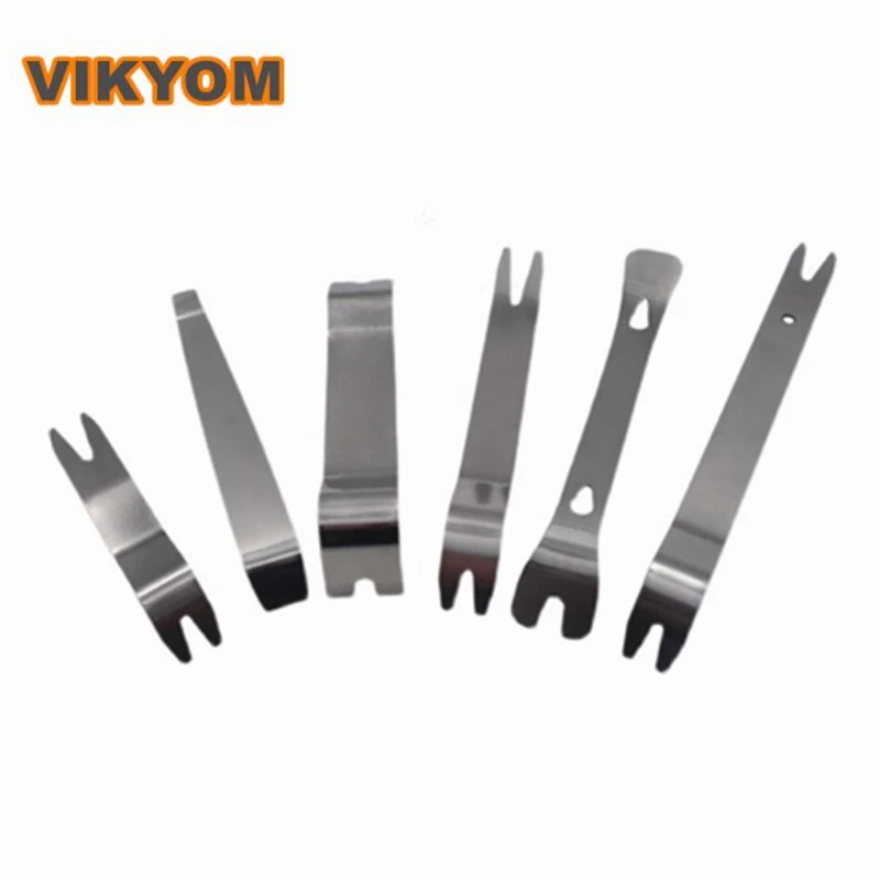 6PCS Car modification disassembly tool Door buckle screwdriver Stainless steel skid plate Thickened special rocker for scrapping