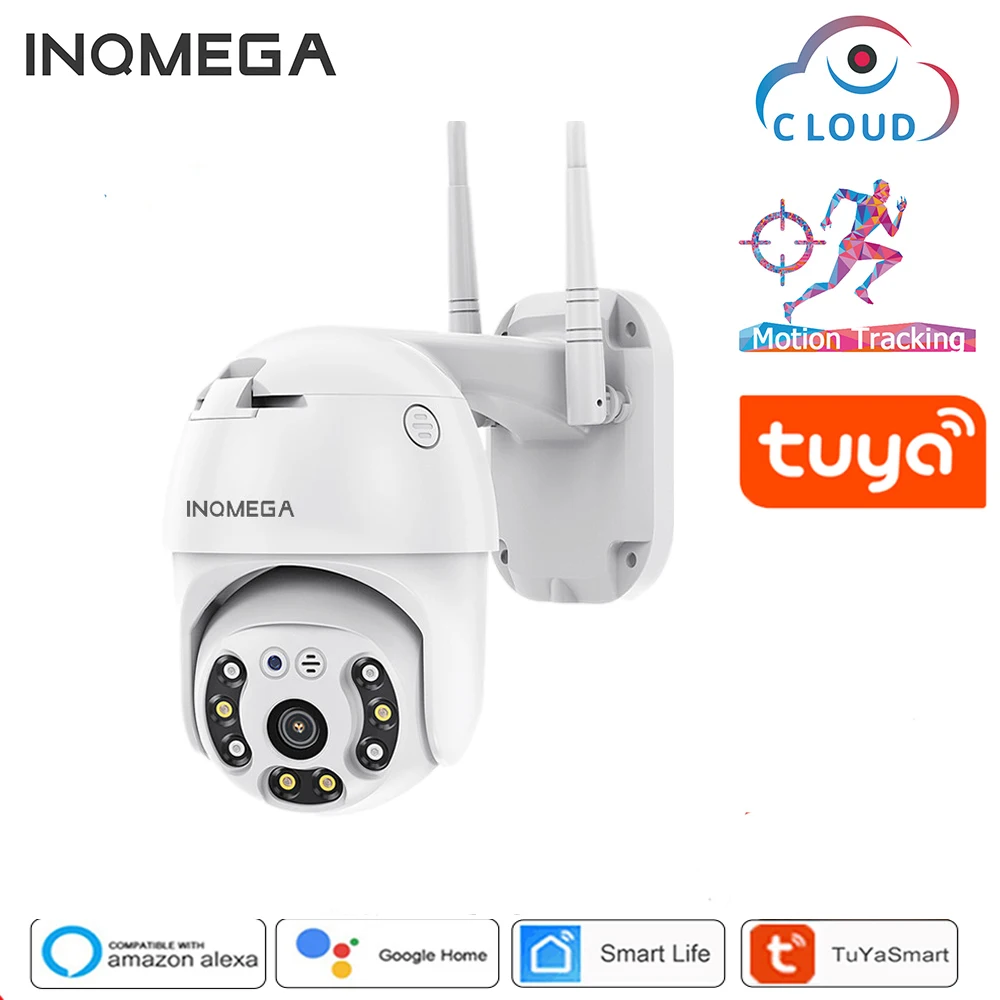 

INQMEGA TUYA PTZ IP камера наружная Wifi 3MP беспроводная камера безопасности Видео автоматическое отслеживание наблюдения CCTV белая светильник