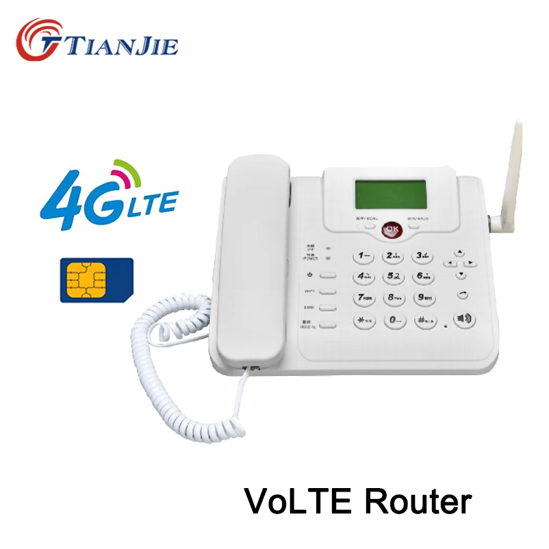 

TianJie 4G VoLTE Wifi Router Wireless Landline Voice Call Router Hotspot Broadband Fixed Telephone With Sim Slot LAN Port