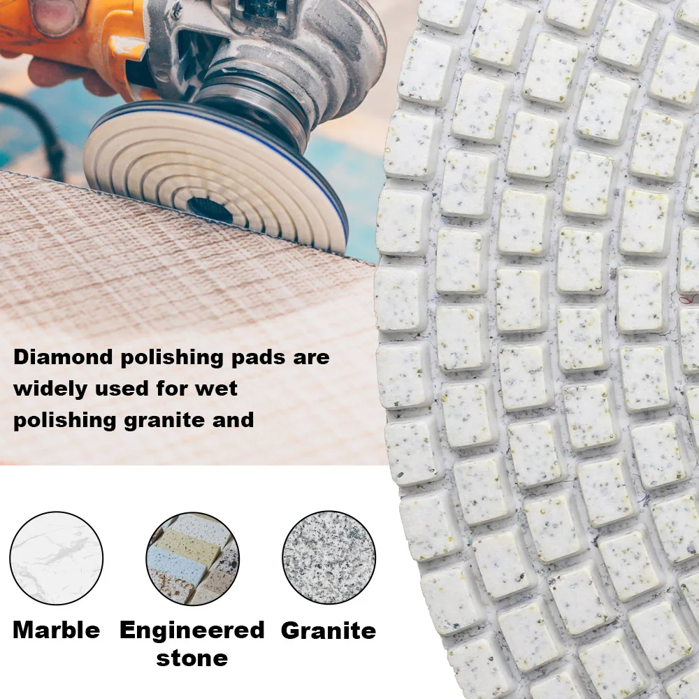 Miễn phí vận chuyển 7 inch kim cương đánh bóng pads 180 mét 7 cái/bộ khô và ướt đánh bóng cho đá granite đá cẩm thạch