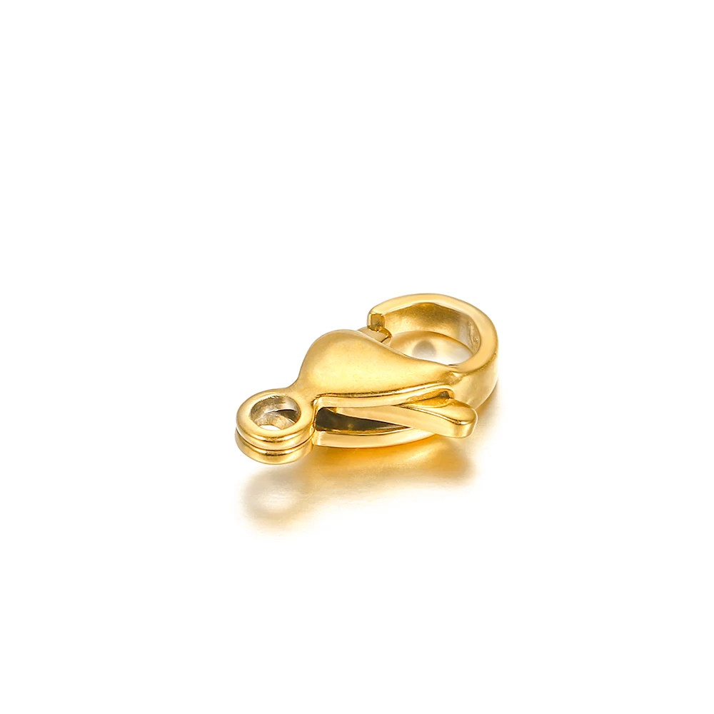30pcs/lot 9 10 11 12 13 15mm Gold Stainless Steel Lobster Clasp Hooks Findings Connector For Jewelry Making DIY Chain Supplies