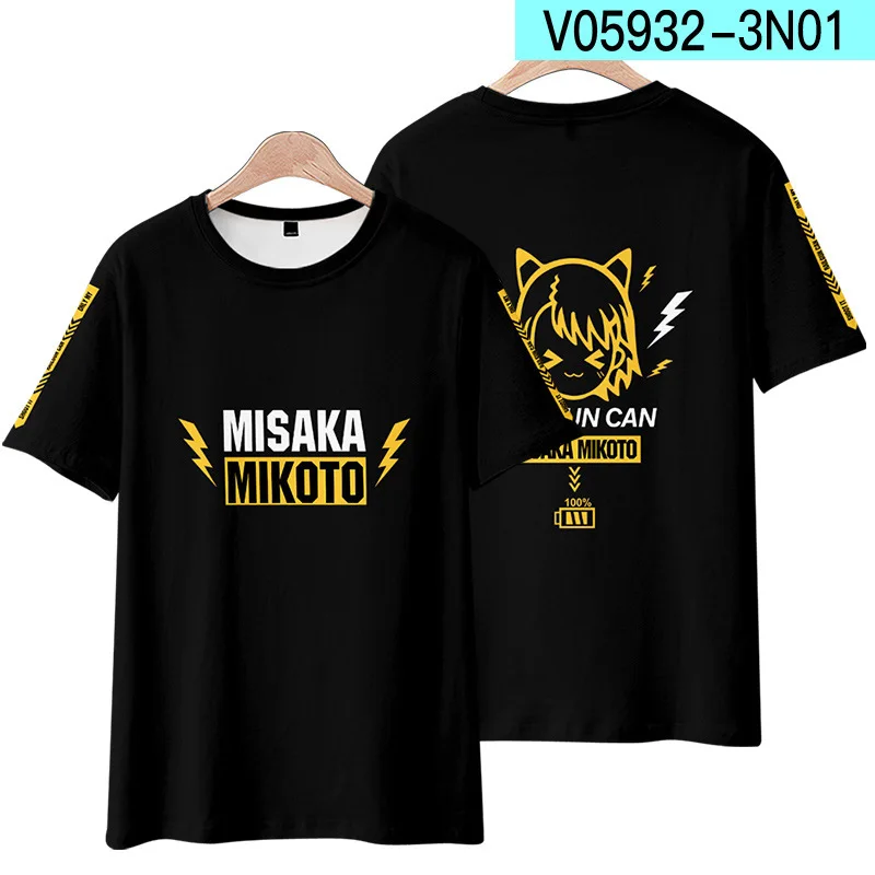 Anime toaru majutsu sem índice 3d t camisa das mulheres dos homens um certo índice mágico acelerador manga curta engraçado tshirt cosplay traje