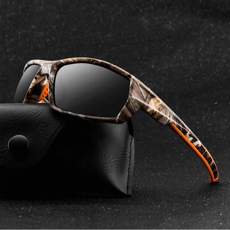 2020 Sunglasses Men Camouflage Sports Polarized Men Square Thick Frame Outdoor High-end Sun Glasses For Men