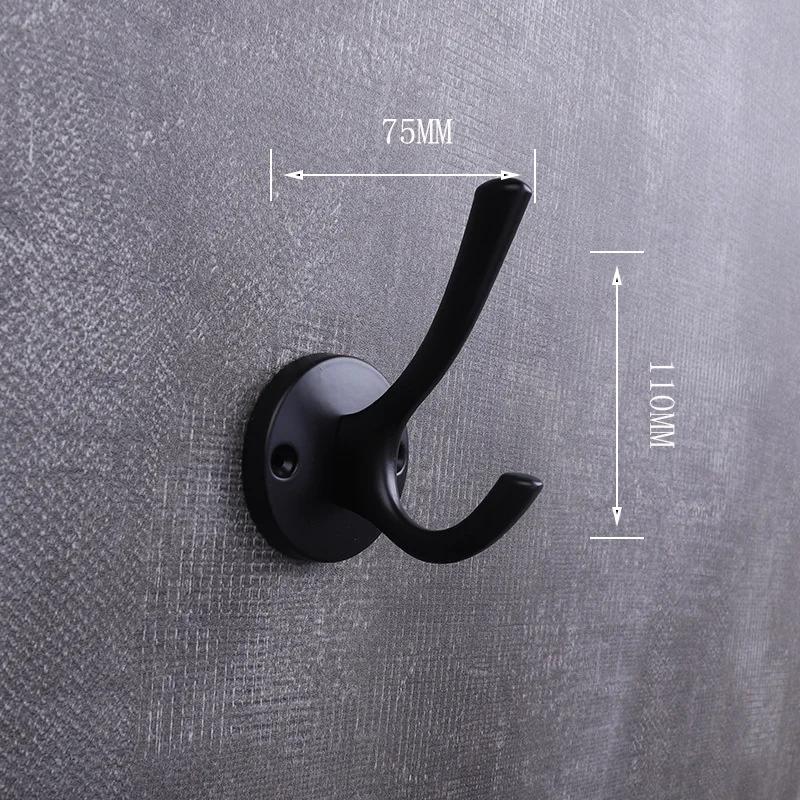 Simple Nordic hanging hook copper single clothes cloakroom hook American black single hook wall hook