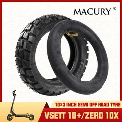 Universal 10 Inch Widened Semi Off-Road Pneumatic Tire for VSETT 10+ ZERO 10X Mantis Electric Scooter Inflatable Tyre 10” 255*80