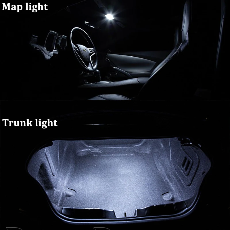 14x LED Car Light Interior Kit Fit For Chevrolet chevy Tahoe GMT900 2007-2010 2011 2013 2014 Map Dome Trunk Cargo License Lamp