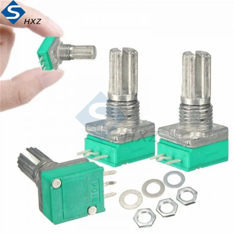 5Pcs RK097G 6MM 6-pin  B5K B10K  B20K  B50K  B100K ohm 3-pin B20K B50K B100K B500K ohm Rotary Potentiometer