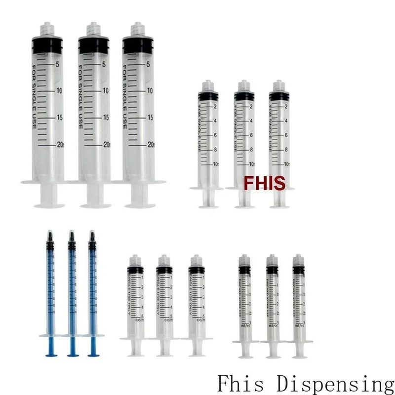 20ml 10ml 5ml 3ml 1ml Syringes with 14G 18G and 20G Blunt Tip Needles and Caps for Refilling and Measuring