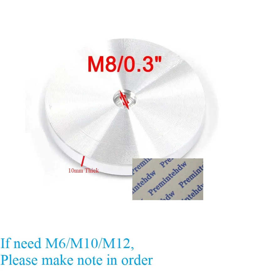 4Pcs Solid Aluminum Circle Glass Top Adapter No Glue Anti-glide Rubber Ring Coffee Tea Bar White Black