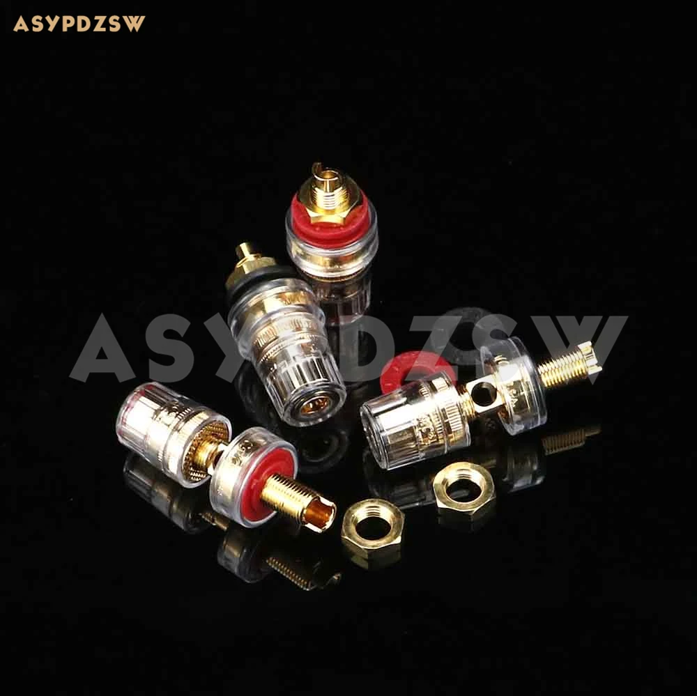 AMPLIFICADOR DE terminal de cristal chapado en oro, poste superior de altavoz, HIFI, CMC 858-S-G, 4 Uds.