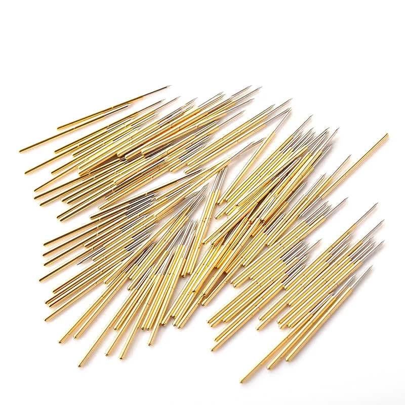 100pcs/box Spring Test Probe P100-B1 Straight-up Pointed Needle Tube Outer Diameter 1.36mm Needle Length 33.35mm Pogo Pin