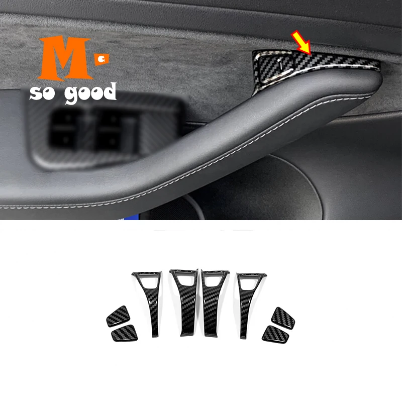 

Car Door Lock Protection Cover Trim Shell Sticker ABS Carbon Fibre for Tesla Model3 Model 3 2017 2018 2019 2020 Accessories