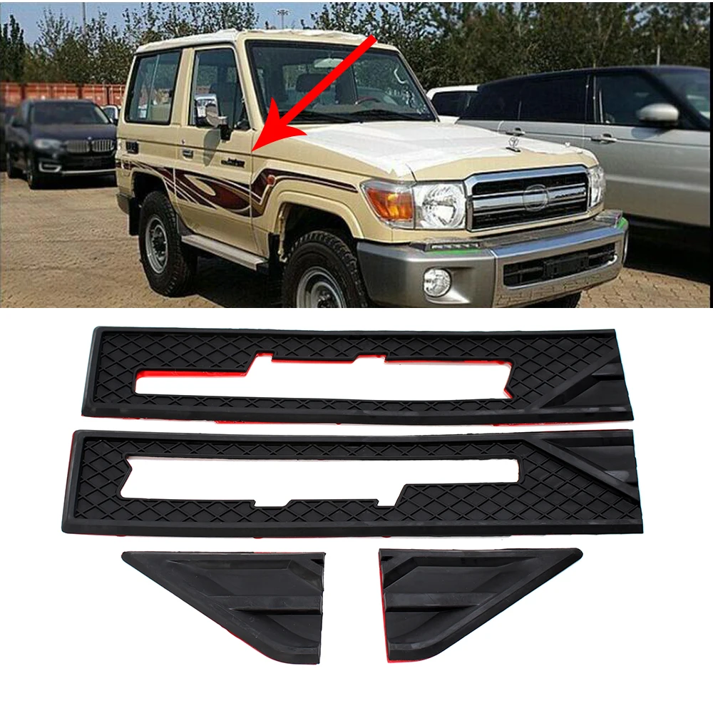 Soft Plastic Car Side Vents Fender Sticker For Toyota Land Cruiser 70 Pick-Up LC70 LC76 LC78 2010-2017 Side Logo Frame Cover