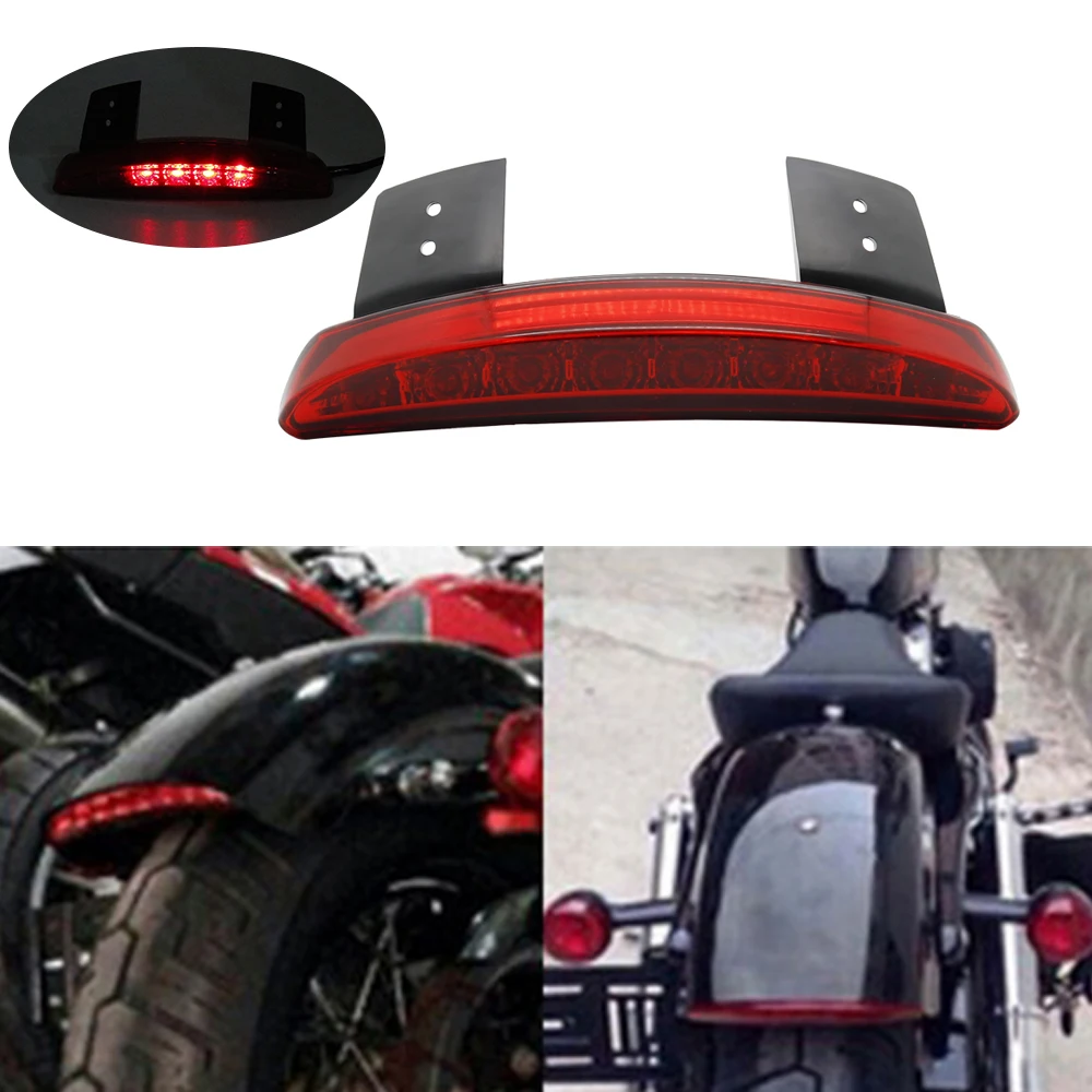 Luz trasera de borde de guardabarros picado para motocicleta, señal de giro ámbar, LED roja, luz trasera de freno de parada para Harley Sportster XL