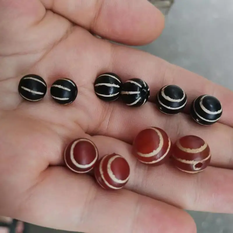 2pcs/lot thousand-year-old old beads pyu beads heirloom wholesale 10MM12MM jewelry with Accessories red black In bulk Jewelry