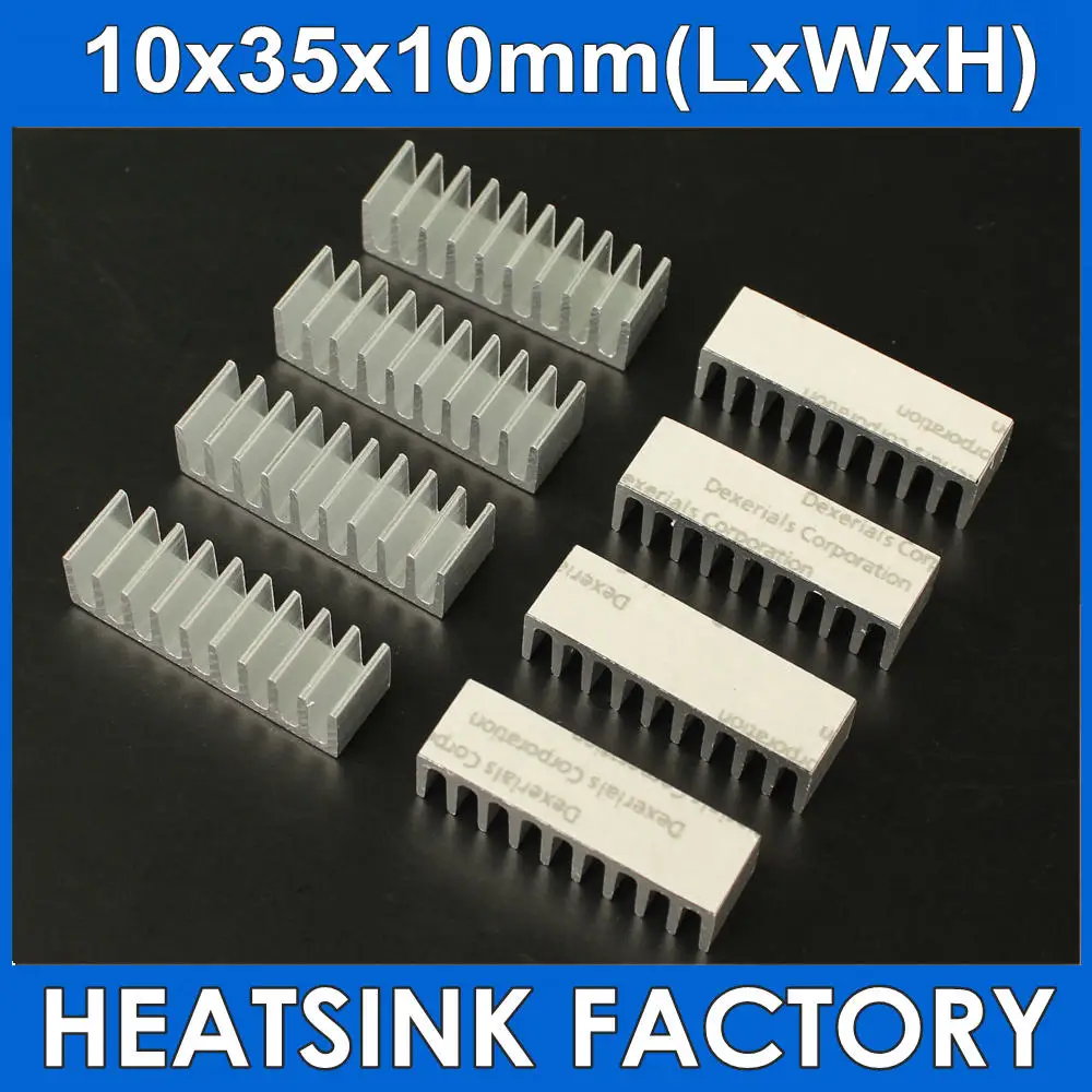 

10x35x10mm Ram Heatsink Chipset Aluminum Heatsink With Thermal Conductive Tape