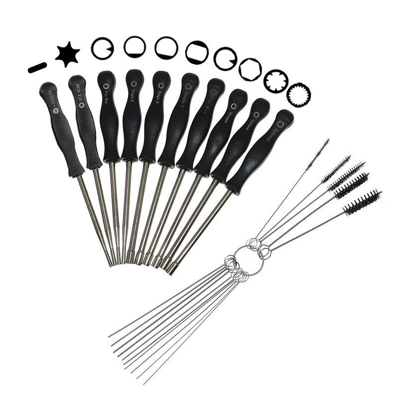 10 pcs Screwdriver Carburetor Adjustment Tool Kit Set for 2 cycle carburetor repair Maintenance Tool Set with Brush