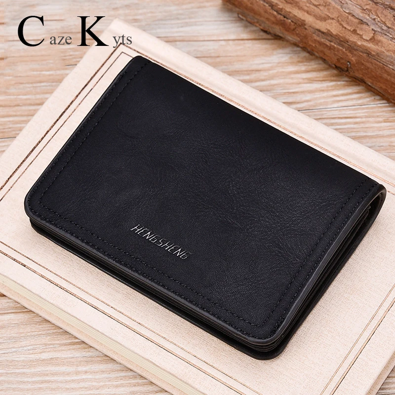 

New Zipper Wallet Retro Scrub Leather Men's Wallet Short Multi-Card Change Purse Buckle Wallet