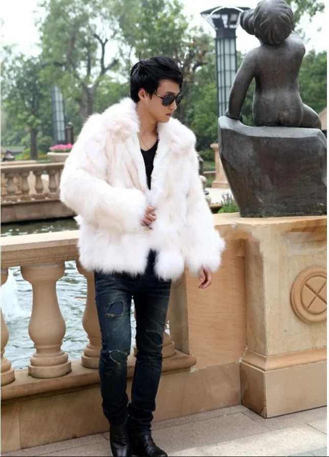 

Men's Faux Fur Coat Autumn and Winter Korean Furry Jacket Coats for Men Clothes 2020 Overcoat Abrigo Hombre KJ506