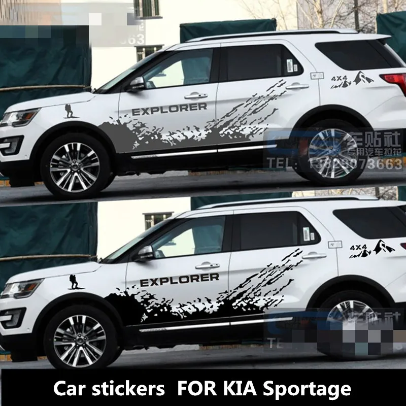 

Автомобильная наклейка для KIA Sportage, дверной корпус, Внешнее украшение, Модифицированная наклейка Sportage, стикер в стиле внедорожника