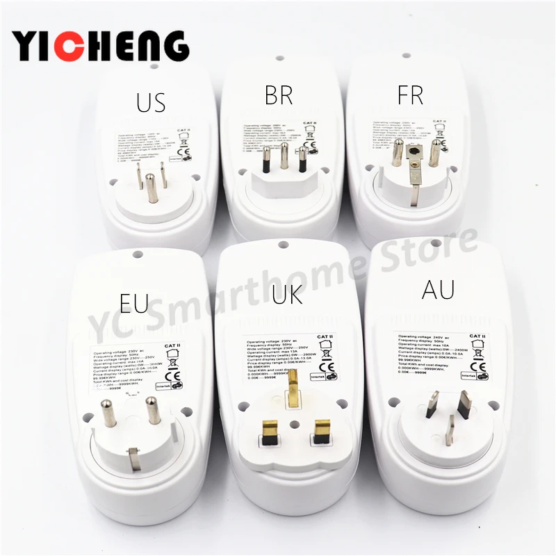 EU US UK Meter electricity monitoring electricity voltage power metering socket type mete watt meter power analyzer kwh