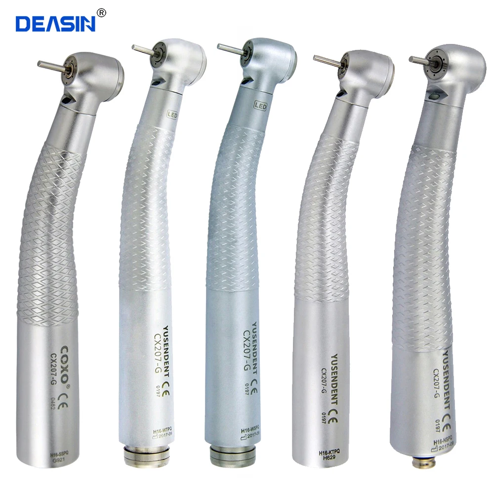 Dental LED Fibre Optic High Speed Handpiece CX207-G Dental Air Turbine Coupling 6Holes Coupler/Adaptor COXO YUSENDENT