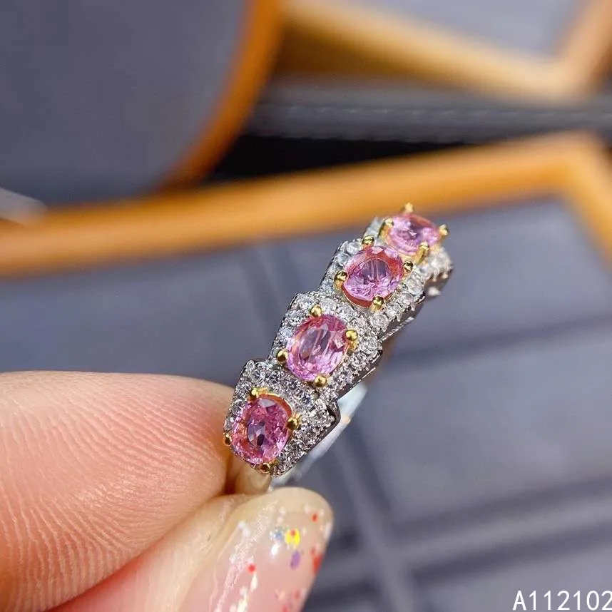 

KJJEAXCMY fine jewelry S925 sterling silver inlaid natural pink sapphire new girl noble ring support test Chinese style