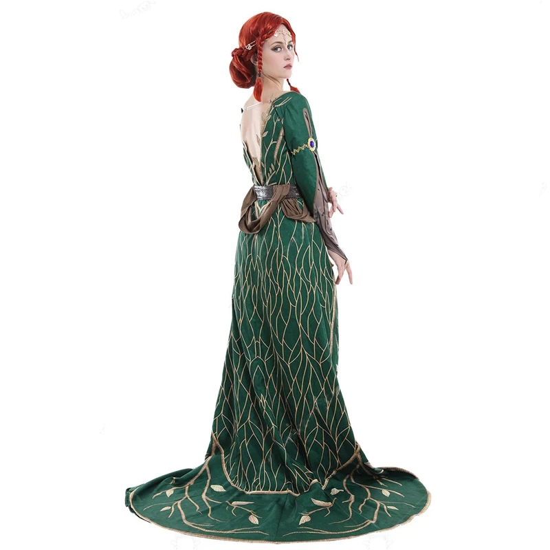 Triss Merigold Alternative Look DLC Outfit Cosplay Costume Dress Robe