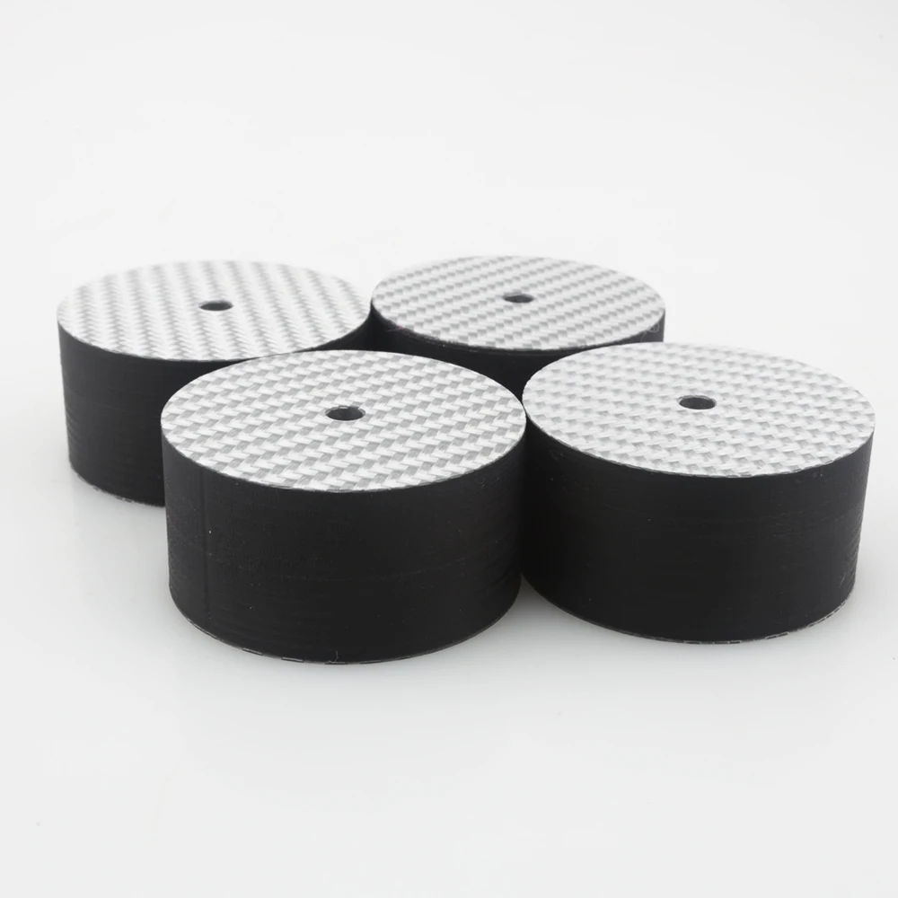 CF4020W 40x20mm Silver 5K Carbon Fiber Speaker Isolation Spike Base Pad Shoe Feet, Hifi Audio chassis