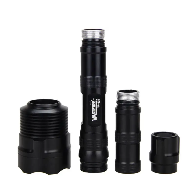 Tactical Red Beam Flashlight 3x R5 LED Torch Powerful Night Hunting Light with Rifle Scope Mount Power by 3*18650 Battery