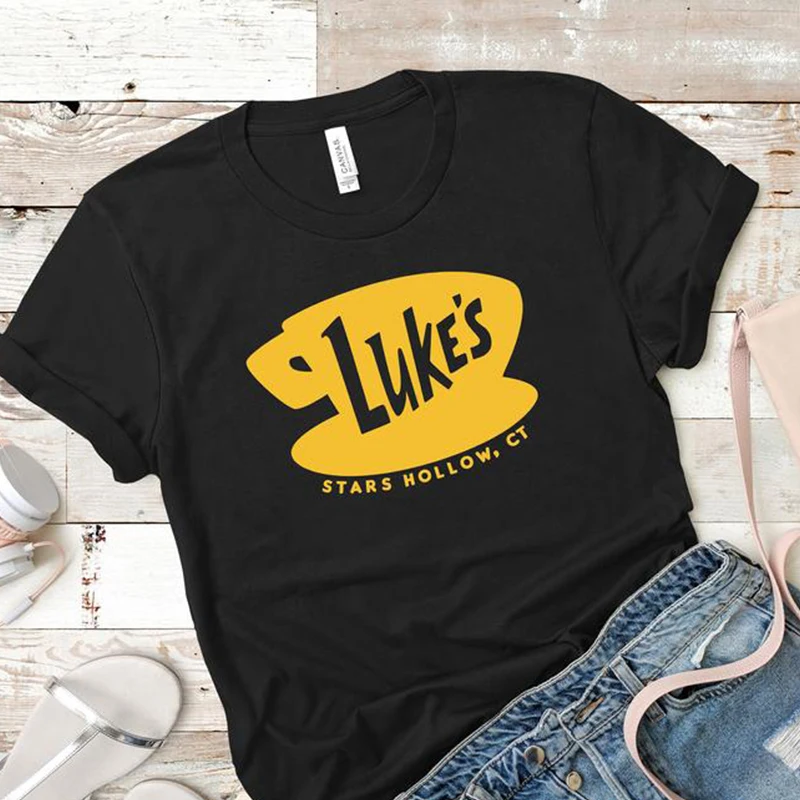 Luke's Stars Hollow Woman's Tshirt  Girls Tv Shows Women T-shirt Tumblr Fashion Streetwear Tops Cotton Tee Dropshipping