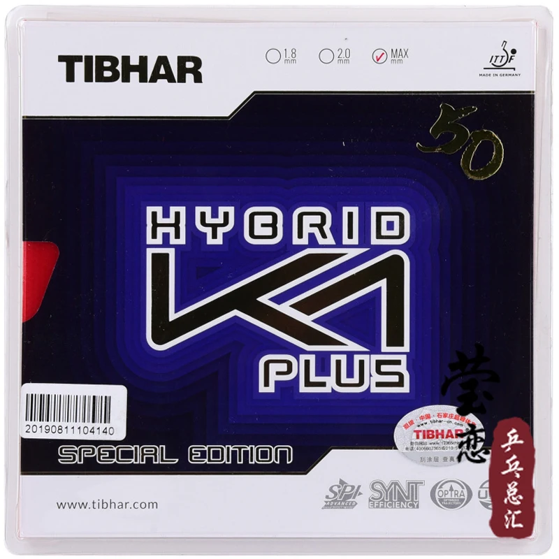 Tibhar hybrid K1 plus special edition table tennis rubber sticky rubber fast attack with loop for ping pong game