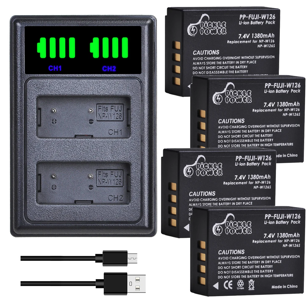 NP-W126 NP-W126S Charger / Battery for Fuji X-T3,X-S10,X-T100,X-T30,X100F,X-T200,X100V,X-A5,X-A10,X-E4,X-Pro2,X-Pro3,X-T1,X-T10